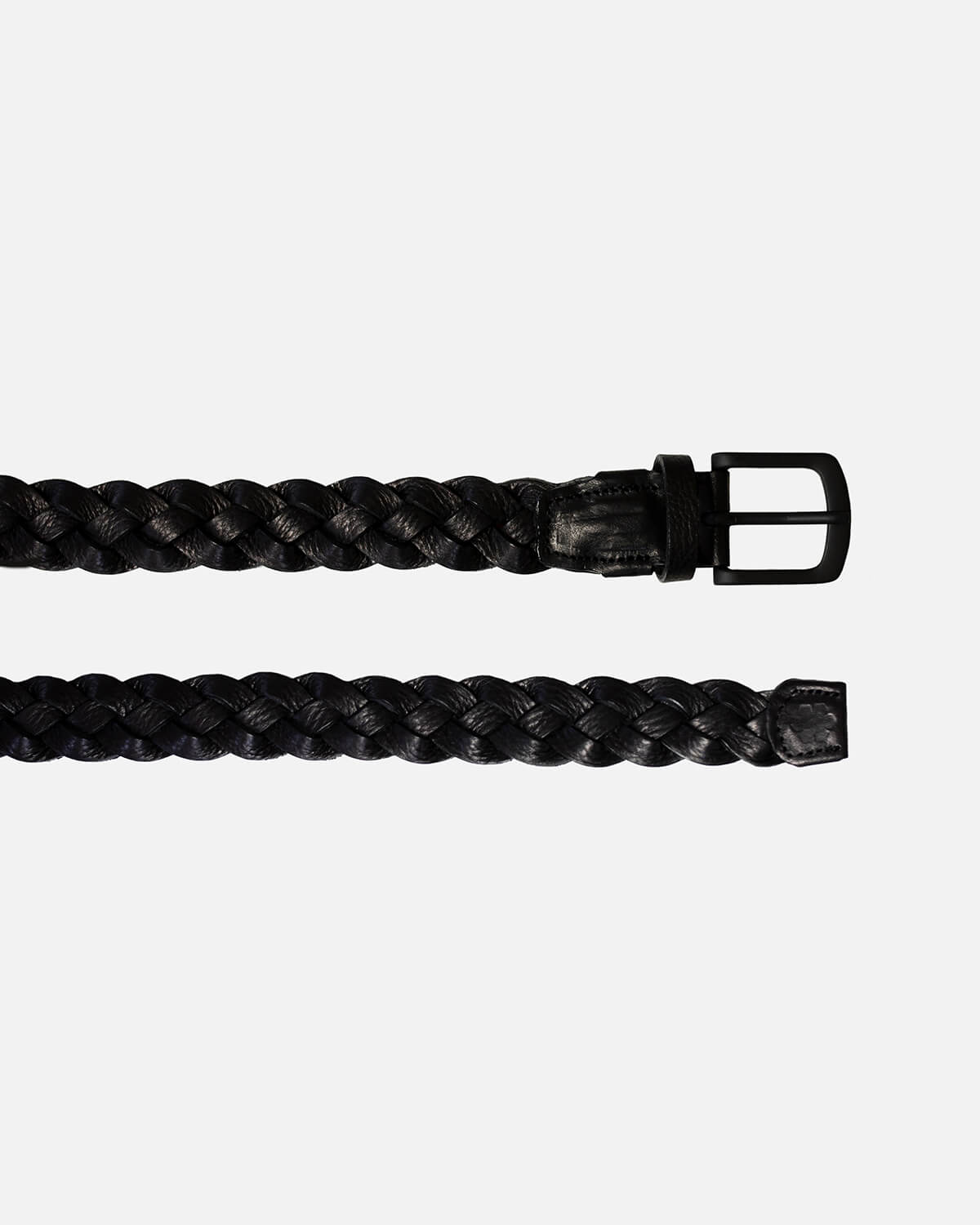 Braided leather belt for men