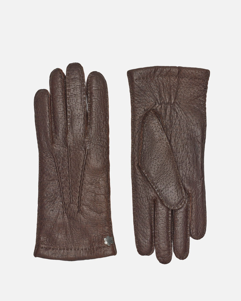 Ultramodern men's gloves in brown peccary leather, RHANDERS.