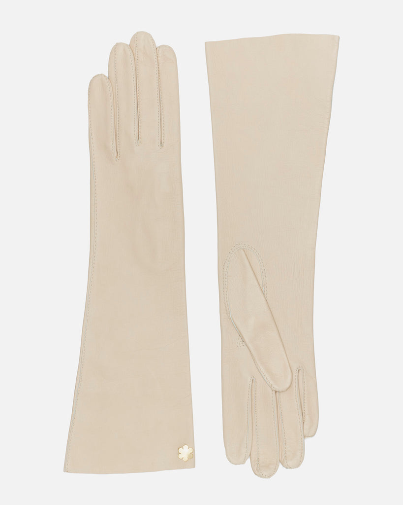 Long female leather gloves, unlined from RHANDERS.