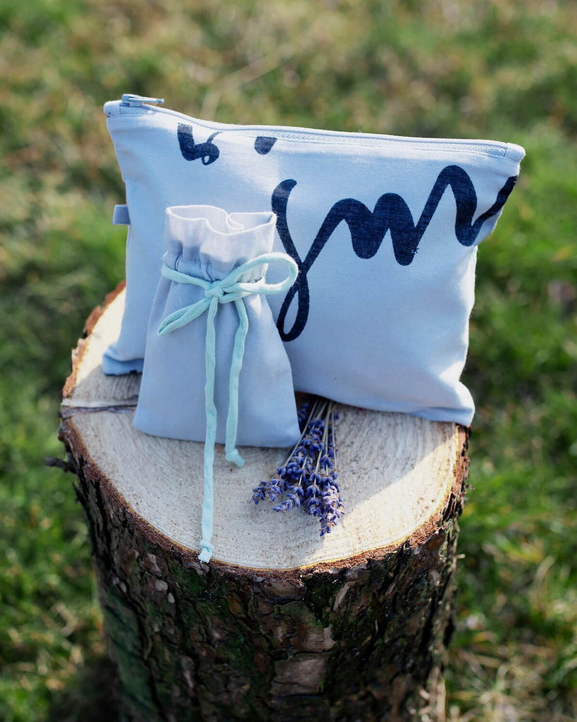 Beautiful and soothing lavender bag. Upcycled from leftover material from our Botanical Kalmus Scarf.