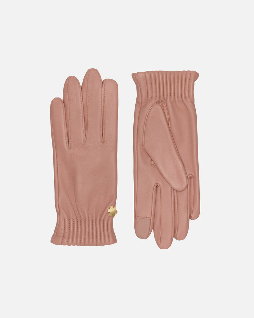 Timeless elegance, women's gloves from RHANDERS in rose, with silk lining and touch.