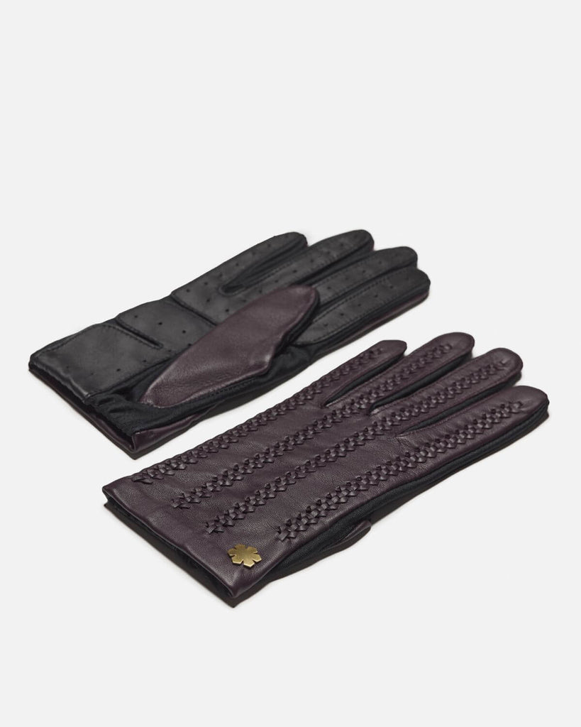 Elegant "EMMA" one-size glove for women in the color plum.