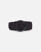 Elastic women's belt in the colour plum. Can be used in jeans, over the waist of a dress or as a strap for your bag.