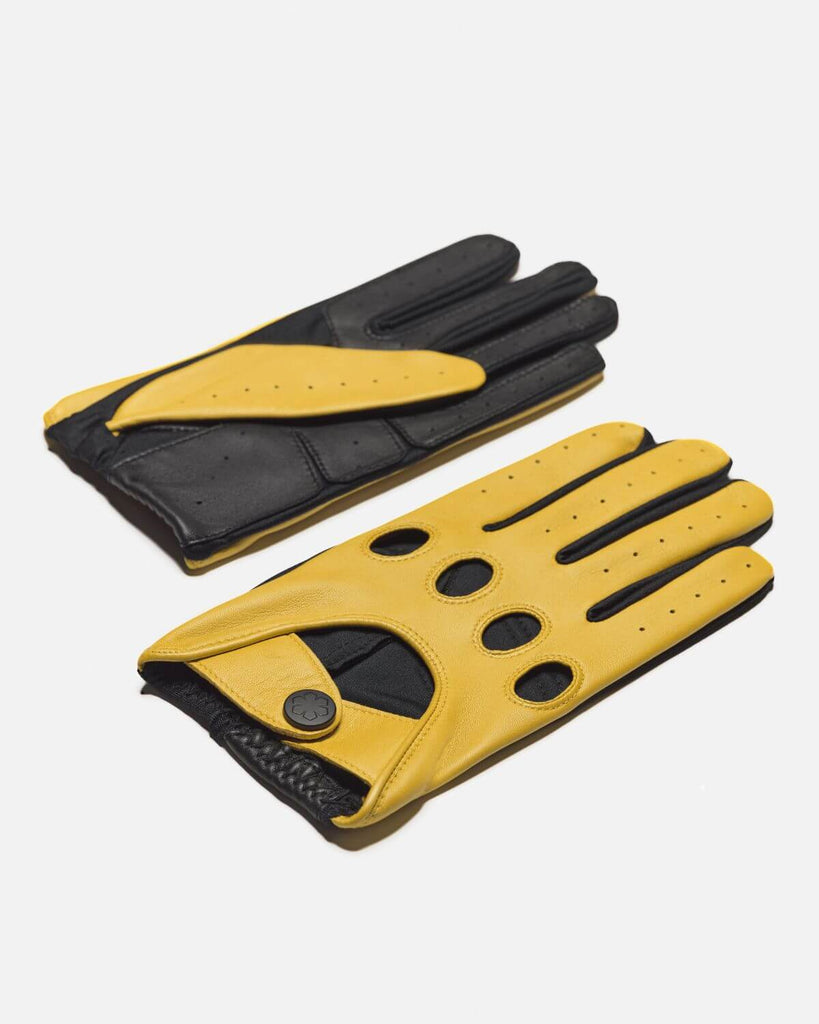 Classic "FREDERIK" one-size glove for men in the colour yellow.