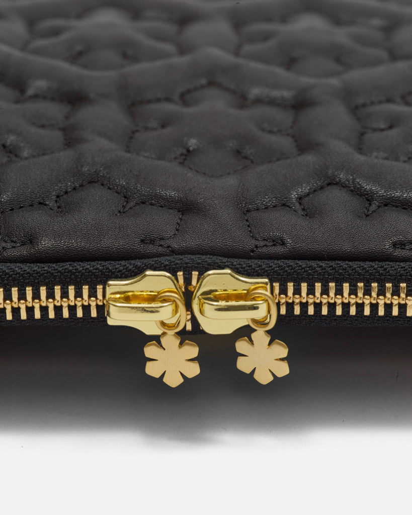 Two 14 karat gold plated Kalmus flower zipper pulls.