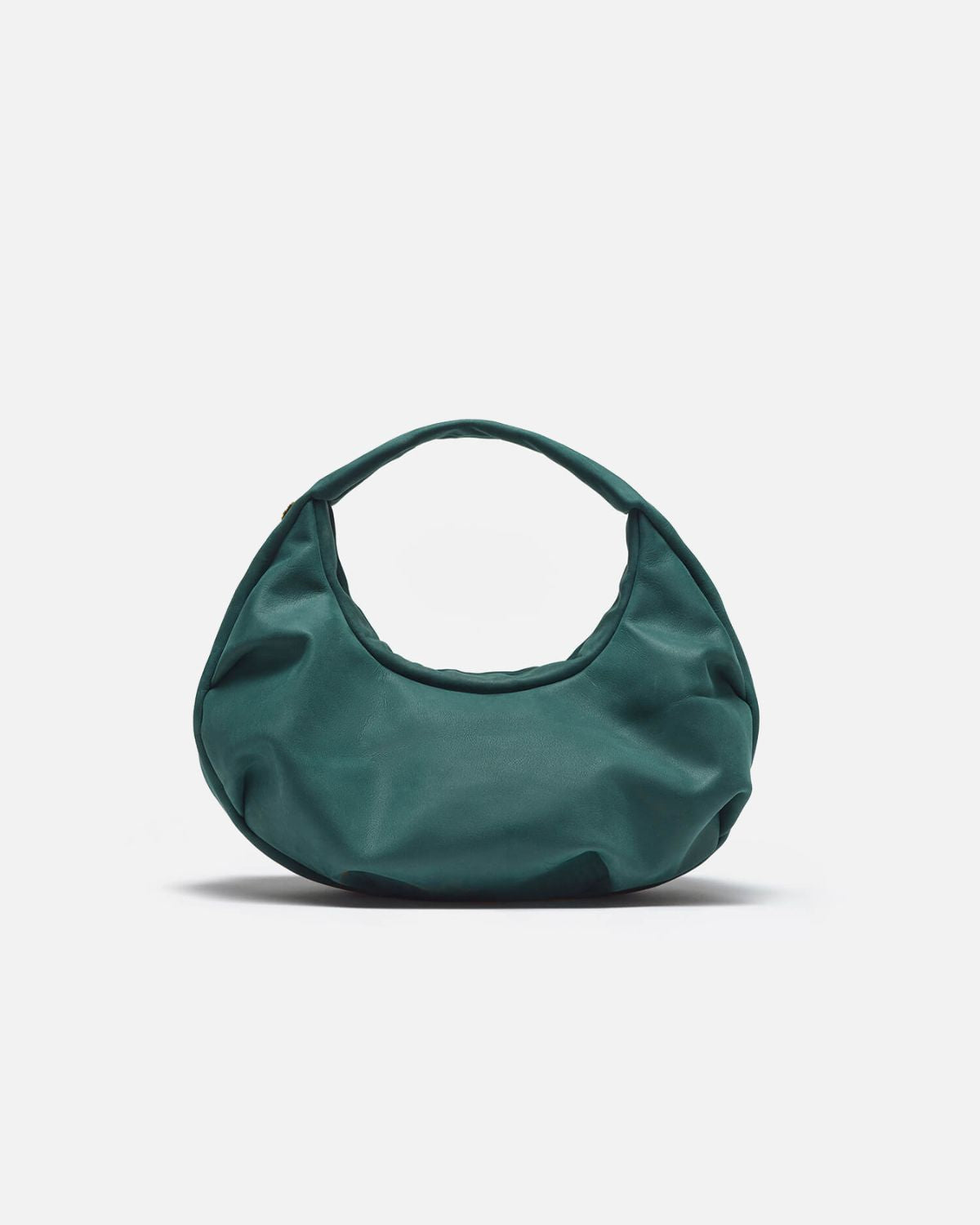 Blød og kompleks luksustaske, SWAN BAG CLASSIC, uden ydre syninger eller samlinger, i farven forest green.