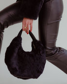 Luxury leather bag "Winter Swan" made from doubleface lamb. Handmade in Denmark.