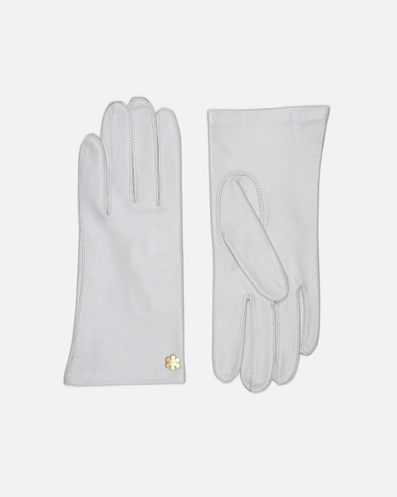 Female leather gloves in white from RHANDERS.