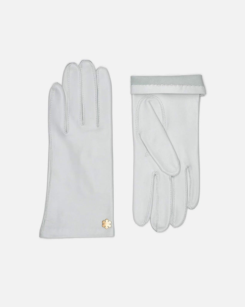 Unlined female leather gloves in white from RHANDERS.