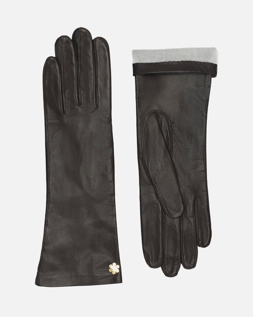 Classic female leather gloves "Sophia 4" with silk lining from RHANDERS.