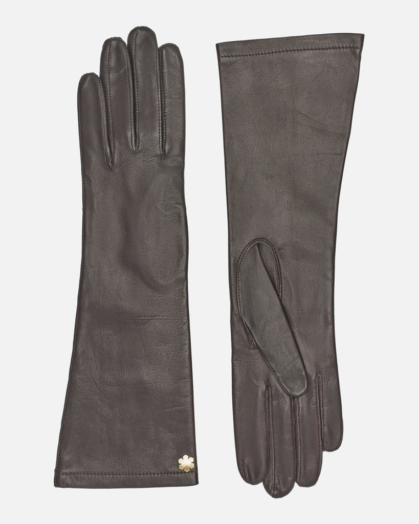 Klassiske skindhandsker "Sophia 6" i brun med siqkefor fra RHANDERS, Randers Handsker.
